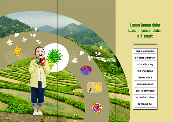 전신 PSD 템플릿 표지디자인 북디자인 출판디자인 여자 내지 어린이 리플렛 밭 북커버 3단접지 딸기 피망 도마 한명 서기 팜플렛 한국인 파인애플 유기농 식칼 이미지템플릿 1 웰빙 농업 채소 과일 모션 주방용품 사람 동양인 열대과일 파일형식