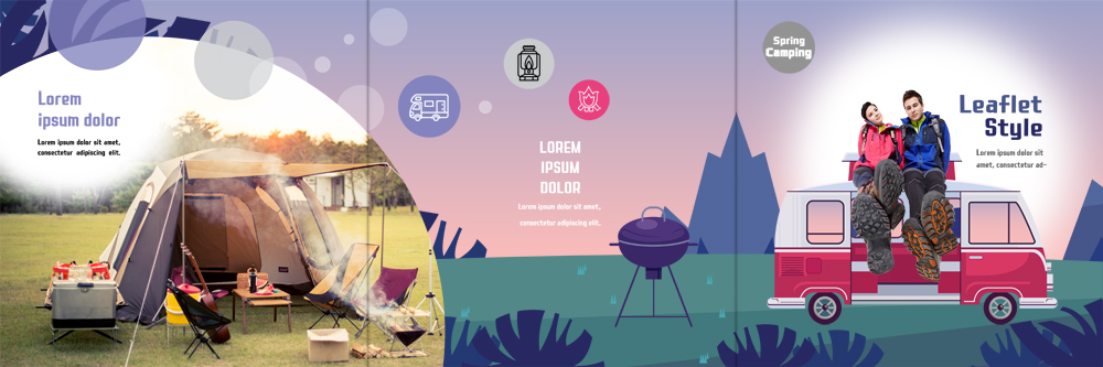 PSD 서양인 템플릿 표지디자인 북디자인 출판디자인 여자 표지 남자 리플렛 여행 북커버 3단접지 텐트 앉기 팜플렛 성인 두명 캠핑 그릴 등산복 캠핑카 이미지템플릿 외국인 옷 모션 자동차 주방용품 레저 캠핑도구 사람 등산 파일형식