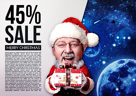 PSD 서양인 외국인 템플릿 편집이미지 남자 중년 50대 크리스마스 한명 상반신 선물상자 산타클로스 세일 우주 전단 홍보물 SD캐릭터 중년남자한명만 이미지편집 캐릭터 1 기념일 선물 사람 인종 성인 상자 남자한명만 중년남자만 파일형식