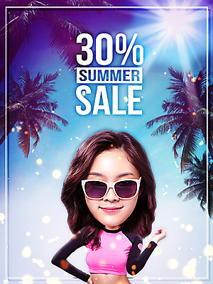 PSD 템플릿 편집이미지 여자 한명 상반신 20대 성인 여름 쇼핑 선글라스 야자수 햇빛 세일 한국인 전단 홍보물 의료성형뷰티 SD캐릭터 성인여자한명만 이미지편집 나무 캐릭터 1 계절 안경 사람 동양인 청년 태양 여자한명만 성인여자만 파일형식