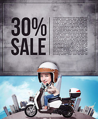 전신 PSD 템플릿 편집이미지 여자 한명 빌딩 20대 성인 세일 한국인 스쿠터 헬멧 전단 홍보물 SD캐릭터 성인여자한명만 이미지편집 캐릭터 1 사람 동양인 청년 건물 오토바이 보호장비 여자한명만 성인여자만 파일형식
