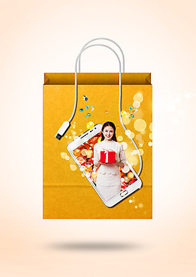 PSD 편집 편집이미지 여자 모바일 한명 웃음 들기 이벤트 상반신 20대 성인 선물상자 스마트폰 쇼핑 쇼핑백 한국인 USB케이블 모바일쇼핑 이미지편집 1 가방 모션 표정 선물 사람 동양인 청년 핸드폰 스마트기기 상자 USB 온라인쇼핑 파일형식