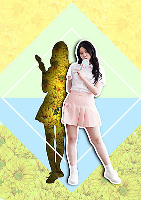 전신 PSD 편집 편집이미지 여자 꽃 실루엣 막대사탕 한명 서기 20대 성인 봄 한국인 이미지편집 식물 1 계절 모션 촬영기법 사탕 사람 동양인 청년 파일형식