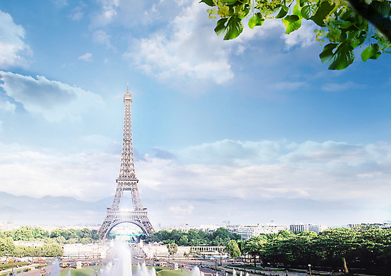 PSD 구름 편집 편집이미지 여행 하늘 나뭇잎 여러명 관광지 여행객 프랑스 도시 에펠탑 분수대 유럽여행 이미지편집 자연요소 유럽 해외여행 다수 잎 사람 파리 랜드마크 파일형식