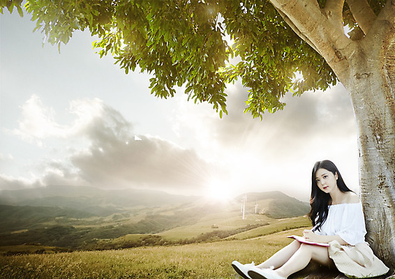 전신 PSD 나무 구름 편집 편집이미지 여자 여행 하늘 휴식 산 한명 앉기 20대 성인 펜 다이어리 한국인 이미지편집 자연요소 식물 1 컨셉 모션 사람 동양인 청년 필기구 사무용품 파일형식