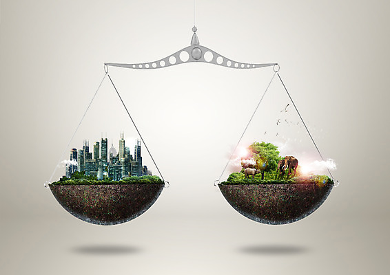 PSD 편집 편집이미지 자연 갈매기 코끼리 빌딩 상반신 사람없음 도시 비교 코뿔소 양팔저울 이미지편집 컨셉 포유류 조류 저울 건물 생태계 파일형식