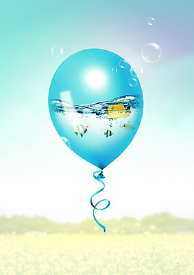 PSD 편집 편집이미지 리본 바다 꽃밭 사람없음 물방울 열대어 풍선 이미지편집 꽃 어류 파일형식