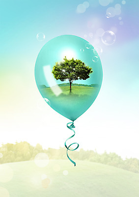 PSD 나무 편집 편집이미지 리본 잔디 사람없음 물방울 풍선 이미지편집 식물 파일형식