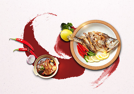 PSD 편집 편집이미지 접시 한식 음식 캘리그라피 양파 사람없음 레몬 생선요리 홍고추 생선구이 생선찌개 이미지편집 식기 채소 과일 고추 어류 찌개 구이 파일형식