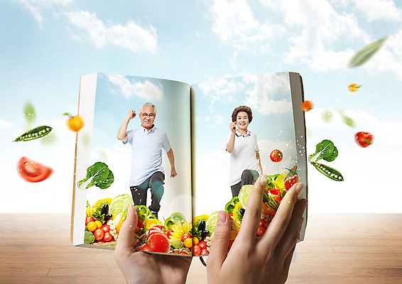 PSD 구름 편집 편집이미지 손 여자 노년 남자 토마토 하늘 가지 피망 바나나 두명 신체부위 책 운동 걷기 노부부 한국인 완두콩 이미지편집 자연요소 부부 채소 과일 모션 콩 건강 사람 동양인 성인 파일형식