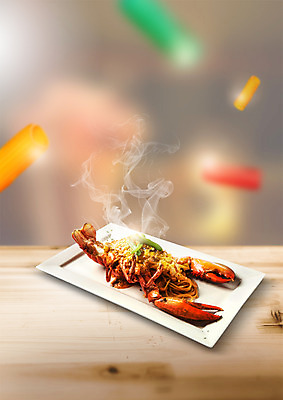 PSD 편집 편집이미지 접시 음식 파스타 사람없음 해물요리 수증기 바닷가재 해산물 파스타면 이미지편집 식기 서양음식 면류 가재 파일형식