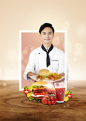 PSD 편집 편집이미지 접시 남자 음식 방울토마토 피망 한명 웃음 들기 상반신 성인 컵 30대 요리사 주스 한국인 햄버거 이미지편집 직업 1 식기 음료 토마토 채소 모션 패스트푸드 표정 사람 동양인 장년 파일형식