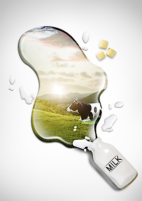 PSD 구름 편집 편집이미지 하늘 유리병 치즈 초원 사람없음 물 우유 젖소 유기농 이미지편집 자연요소 웰빙 병_용기 유제품 소 파일형식