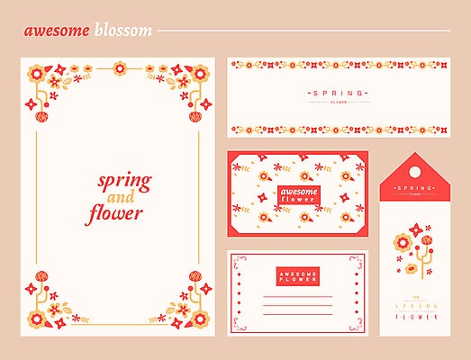 식물 템플릿 꽃 백그라운드 카드템플릿 명함 프레임 사람없음 봄 편지지 엽서 꽃프레임 북마크 이미지템플릿 AI파일 계절 카드_감사 편지 파일형식 벡터