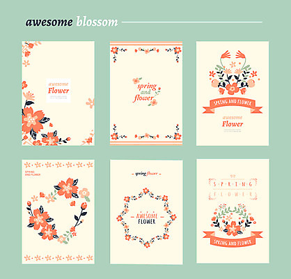 식물 템플릿 꽃 백그라운드 카드템플릿 프레임 사람없음 라벨 봄 편지지 엽서 파스텔 꽃프레임 이미지템플릿 AI파일 계절 학용품 카드_감사 편지 파일형식 벡터