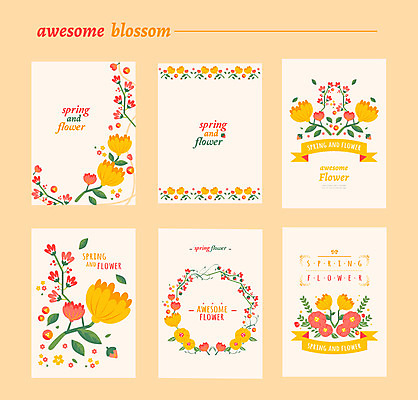 식물 템플릿 꽃 백그라운드 카드템플릿 프레임 사람없음 노란색 봄 편지지 엽서 파스텔 꽃프레임 이미지템플릿 AI파일 계절 컬러 학용품 카드_감사 편지 파일형식 벡터