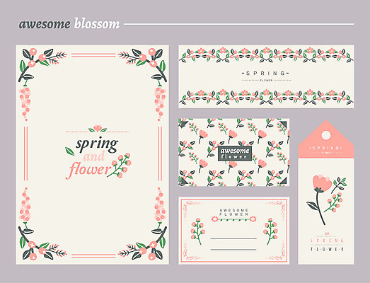 식물 템플릿 꽃 백그라운드 카드템플릿 명함 프레임 사람없음 봄 편지지 엽서 꽃프레임 북마크 이미지템플릿 AI파일 계절 카드_감사 편지 파일형식 벡터