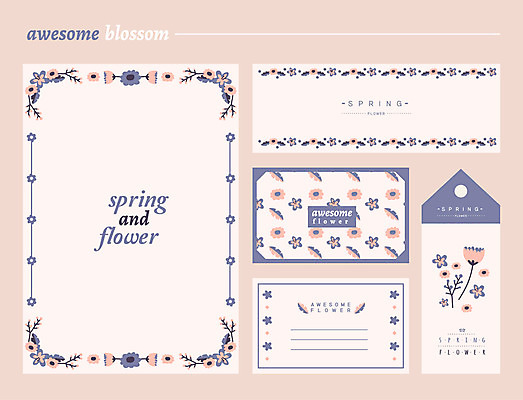 식물 템플릿 꽃 백그라운드 카드템플릿 명함 프레임 사람없음 봄 편지지 엽서 파스텔 꽃프레임 북마크 이미지템플릿 AI파일 계절 학용품 카드_감사 편지 파일형식 벡터