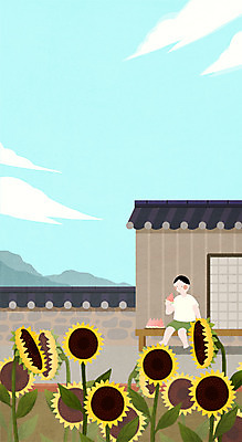 전신 PSD 남자 일러스트 청소년 하늘 해바라기 여름음식 수박 한옥 한명 여름 농촌 더위 제철음식 제철과일 국내일러스트 1 한국전통 계절 꽃 음식 고건축 과일 날씨 사람 시골 제철 파일형식 여름_계절