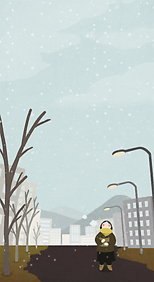 전신 PSD 나무 여자 길 겨울 가로등 일러스트 청소년 산 한명 소녀 도시 국내일러스트 식물 1 계절 공공시설 어린이 사람 파일형식