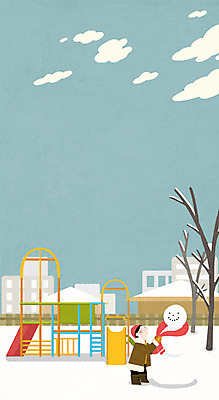 전신 PSD 남자 겨울 일러스트 청소년 눈사람 하늘 한명 마을 목도리 놀이터 국내일러스트 1 잡화 계절 놀이 사람 파일형식