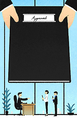 전신 PSD 여자 남자 일러스트 회사 비즈니스 성인 세명 사무실 직장인 결재 결재판 국내일러스트 직업 사람 파일형식