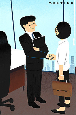 전신 PSD 여자 남자 가방 일러스트 회사 비즈니스 회의 악수 성인 두명 사무실 직장인 계약 파일 국내일러스트 직업 잡화 사람 손짓 파일형식