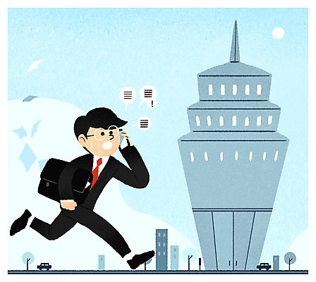 전신 PSD 남자 일러스트 회사 비즈니스 한명 빌딩 성인 건물 달리기 직장인 바쁨 통화 외근 국내일러스트 직업 1 건축물 모션 사람 업무 파일형식