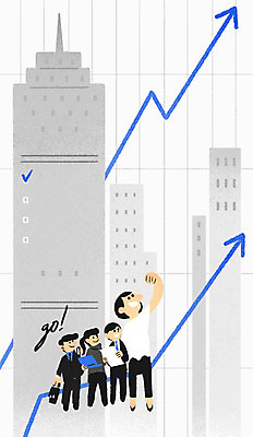 전신 PSD 여자 남자 화살표 일러스트 회사 비즈니스 그래프 빌딩 여러명 성인 직장인 동료 상승 주가 국내일러스트 직업 다수 컨셉 관계 사람 건물 주식 파일형식