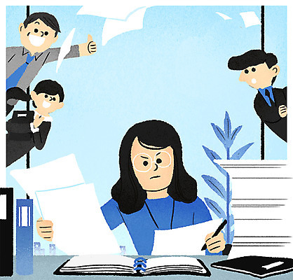 PSD 여자 남자 일러스트 회사 비즈니스 여러명 상반신 성인 사무실 업무 직장인 기획 서류더미 열심 워커홀릭 국내일러스트 직업 다수 사람 작업 문서 파일형식 더미