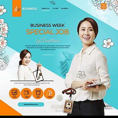 PSD 템플릿 여자 남자 웹템플릿 이벤트페이지 이벤트 성인 두명 30대 태블릿 사무용품 한국인 업무 비즈니스우먼 사원증 이미지템플릿 비즈니스 문구용품 사람 동양인 장년 전자제품 스마트기기 작업 직장인 페이지 파일형식