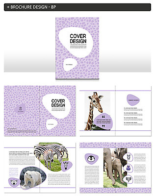 템플릿 ZIP 여러마리 코끼리 팜플렛 사람없음 기린 북극곰 얼룩말 인디자인 INDD 이미지템플릿 다수 곰 포유류 말_동물 파일형식