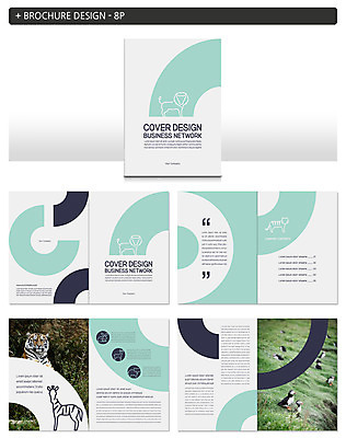 템플릿 ZIP 여러마리 팜플렛 사람없음 호랑이 얼룩말 퍼핀 인디자인 INDD 이미지템플릿 다수 포유류 조류 말_동물 파일형식