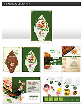 템플릿 ZIP 아이스크림 디저트 샌드위치 팜플렛 사람없음 쿠키 컵케이크 인디자인 INDD 이미지템플릿 음식 케이크 파일형식