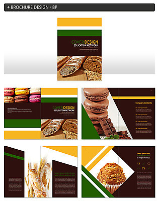 템플릿 ZIP 팜플렛 사람없음 초콜릿 바게트 컵케이크 마카롱 인디자인 INDD 이미지템플릿 빵 디저트 케이크 파일형식