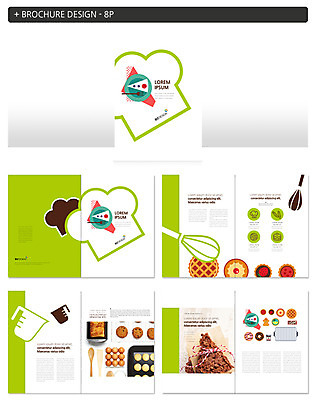 템플릿 ZIP 요리사모자 팜플렛 사람없음 쿠키 파이 초코쿠키 인디자인 INDD 이미지템플릿 모자_잡화 빵 디저트 요리사 파일형식