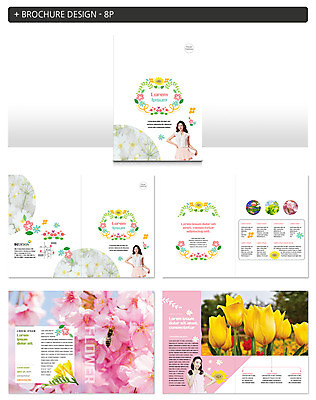 템플릿 여자 꽃 ZIP 팜플렛 20대 성인 세명 한국인 튤립 벌 성인여자만 인디자인 INDD 이미지템플릿 식물 곤충 사람 동양인 청년 여자만 성인만 파일형식