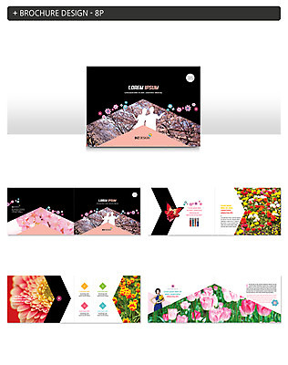 템플릿 여자 꽃 실루엣 ZIP 팜플렛 여러명 성인 한국인 튤립 성인여자한명만 인디자인 INDD 이미지템플릿 식물 다수 촬영기법 사람 동양인 여자한명만 성인여자만 파일형식