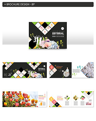 템플릿 여자 꽃 실루엣 ZIP 어린이 한명 팜플렛 한국인 튤립 소녀한명만 인디자인 INDD 이미지템플릿 식물 1 촬영기법 사람 동양인 여자한명만 소녀만 파일형식