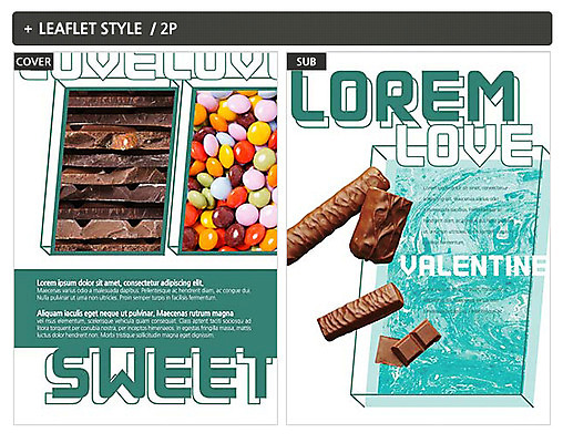 템플릿 ZIP 포스터 발렌타인데이 사람없음 초콜릿 전단템플릿 전단 인디자인 INDD 이미지템플릿 데이이벤트 디저트 홍보물 파일형식