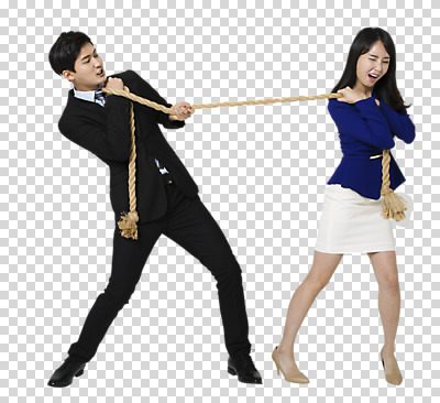 전신 편집이미지 응시 여자 남자 밧줄 서기 20대 성인 두명 옆모습 경쟁 한국인 잡기 비즈니스맨 비즈니스우먼 찡그림 당기기 라이벌 줄다리기 PNG 노려봄 편집소스 시선 줄 뷰포인트 컨셉 비즈니스 모션 놀이 표정 사람 동양인 청년 직장인 파일형식