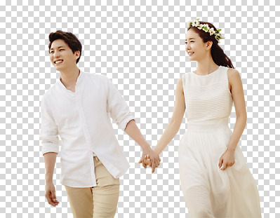편집이미지 부부 커플 응시 여자 남자 행복 신부 신랑 신혼부부 사랑 웃음 상반신 성인 두명 앞모습 30대 손잡기 화관 한국인 신혼 PNG 편집소스 시선 꽃 감정 뷰포인트 결혼 관계 모션 표정 사람 동양인 장년 파일형식