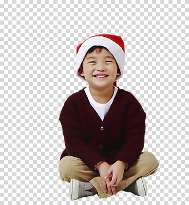 전신 편집이미지 남자 어린이 크리스마스 산타모자 한명 웃음 앞모습 유치원생 한국인 가부좌 PNG 소년한명만 편집소스 모자_잡화 1 기념일 뷰포인트 표정 사람 앉기 동양인 남자한명만 소년만 파일형식