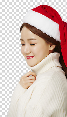 편집이미지 여자 크리스마스 산타모자 한명 웃음 상반신 20대 성인 옆모습 뷰티 눈감음 한국인 PNG 의료성형뷰티 성인여자한명만 편집소스 모자_잡화 1 기념일 뷰포인트 모션 표정 사람 동양인 청년 여자한명만 성인여자만 파일형식