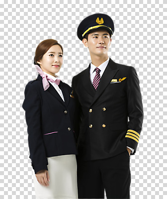 편집이미지 응시 여자 남자 유니폼 서기 상반신 20대 성인 두명 앞모습 한국인 파일럿 승무원 PNG 성인만 편집소스 직업 시선 옷 뷰포인트 모션 사람 동양인 청년 파일형식