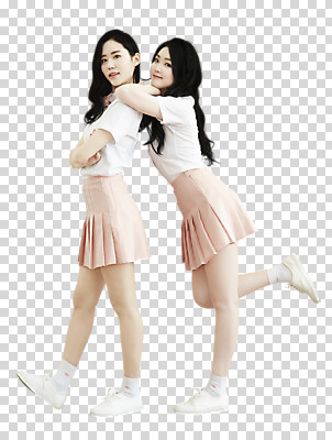 전신 편집이미지 여자 포즈 서기 웃음 20대 성인 두명 옆모습 친구 청춘 우정 한국인 PNG 다리들기 뷰티라이프 성인여자만 트윈룩 편집소스 라이프스타일 옷 뷰포인트 컨셉 관계 모션 표정 사람 동양인 청년 여자만 성인만 파일형식