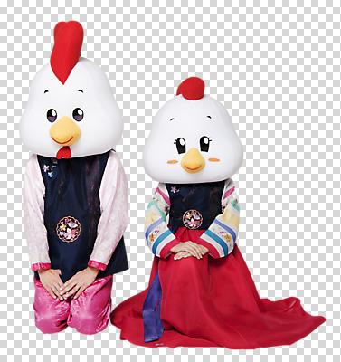 편집이미지 커플 여자 남자 새해 앉기 상반신 성인 두명 앞모습 닭띠 닭 한복 닭캐릭터 손모으기 PNG 공손 닭머리 동물탈 인형탈 정유년 편집소스 한국전통 뷰포인트 동물캐릭터 관계 모션 조류 사람 손짓 십이지신 전통의상 탈 파일형식 2017년