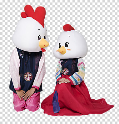 편집이미지 커플 여자 남자 새해 앉기 상반신 성인 두명 앞모습 마주보기 닭띠 닭 한복 닭캐릭터 PNG 공손 닭머리 동물탈 인형탈 정유년 편집소스 한국전통 뷰포인트 동물캐릭터 관계 모션 조류 사람 십이지신 전통의상 탈 파일형식 2017년