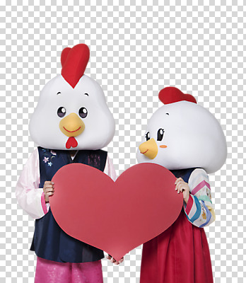 편집이미지 커플 응시 여자 남자 새해 들기 상반신 성인 두명 앞모습 하트 닭띠 닭 한복 닭캐릭터 PNG 닭머리 동물탈 인형탈 정유년 편집소스 모양 한국전통 시선 뷰포인트 동물캐릭터 관계 모션 조류 사람 십이지신 전통의상 탈 파일형식 2017년