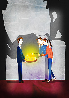 전신 PSD 여자 남자 일러스트 신혼부부 부동산 주택 그림자 성인 세명 놀람 중개인 사회이슈 내집마련 부동산중개인 국내일러스트 직업 부부 감정 컨셉 표정 사람 건물 재산 신혼 파일형식